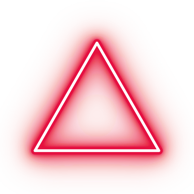 Neon red triangle icon